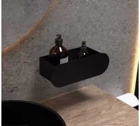 Полка для ванной комнаты INCANTOMETALLICO Smeraldo 30x10x10 см, металлическая, черная, на липучках Smeraldo глубина 10 черная