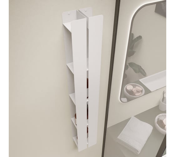 Полка для ванной комнаты INCANTOMETALLICO Tesoro 100x15x10 см, металлическая, навесная, белая Tesoro (Invis) белый