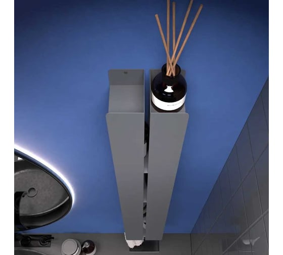 Полка для ванной комнаты INCANTOMETALLICO Tesoro 100x15x10 см, металлическая, навесная, серая Tesoro (Invis) серый