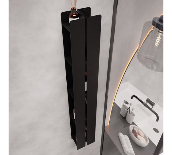 Полка для ванной комнаты INCANTOMETALLICO Tesoro 100x15x10 см, металлическая, навесная, черная Tesoro 300