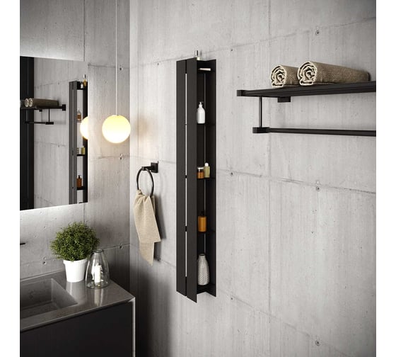 Полка для ванной комнаты INCANTOMETALLICO Tesoro 100x15x10 см, нержавеющая сталь, черная tesoro черная нержа