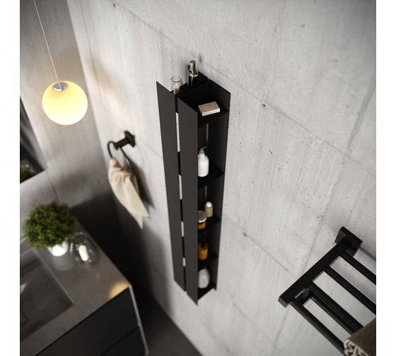 Полка для ванной комнаты INCANTOMETALLICO Tesoro 100x15x10 см, нержавеющая сталь, черная tesoro черная нержа