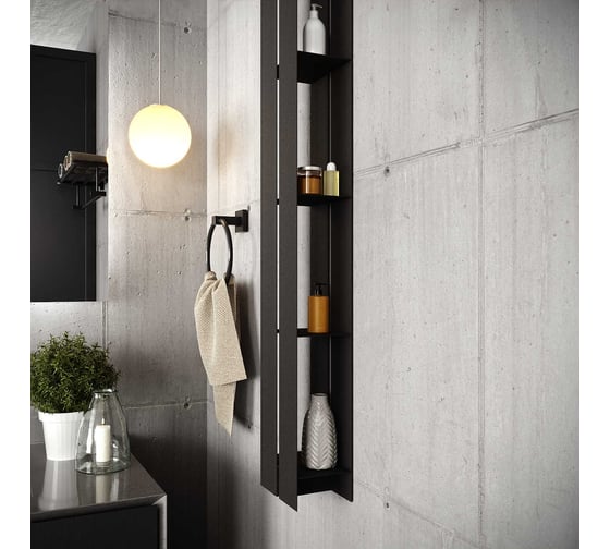 Полка для ванной комнаты INCANTOMETALLICO Tesoro 100x15x10 см, нержавеющая сталь, черная tesoro черная нержа