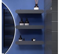 Полки для ванной INCANTOMETALLICO Platino 46x9х6 см, набор 3 шт серые, без сверления на липучках platino серые 3 шт