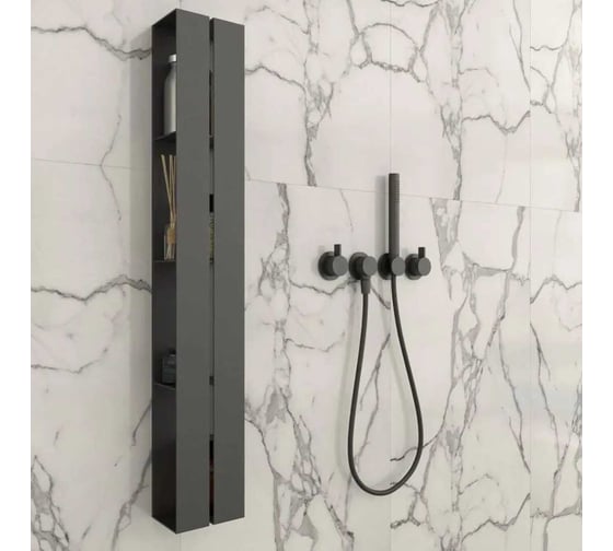 Полка для ванной комнаты INCANTOMETALLICO Tesoro angolare 100x15x10 см, металлическая, навесная, серая Tesoro angolare серая