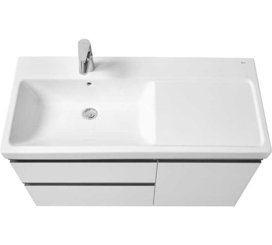 Тумба под раковину ROCA DOMI Gap Plus 100, 2 ящика, 1 дверца, белый глянец, левая 7857626806