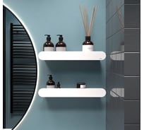 Полки для ванной комнаты INCANTOMETALLICO Platino 46x10x6 см, набор 2 шт, белые platino белые 2 шт