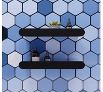 Полки для ванной комнаты INCANTOMETALLICO Platino 46x10x6 см, набор 2 шт, нержавеющая сталь черные platino черные 2 шт нержа