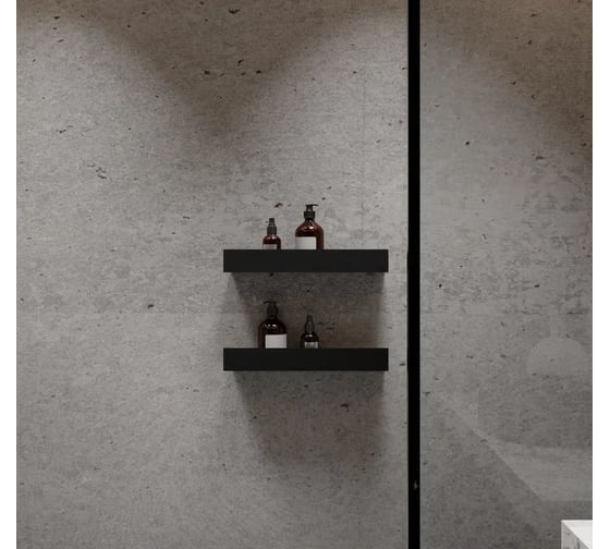 Полки для ванной комнаты INCANTOMETALLICO Rubino 45x10x6, набор 2 шт, металлические черные rubino черные 2 шт