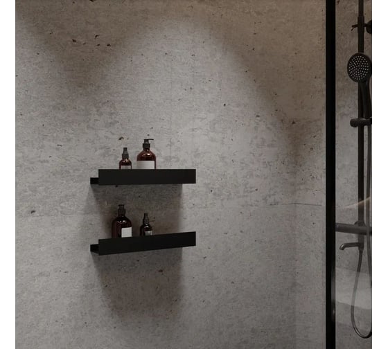 Полки для ванной комнаты INCANTOMETALLICO Rubino 45x10x6, набор 2 шт, металлические черные rubino черные 2 шт