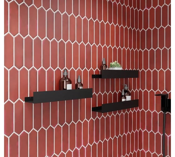 Полки для ванной комнаты INCANTOMETALLICO Rubino 45x10x6, набор 3 шт, металлические черные rubino черные 3 шт