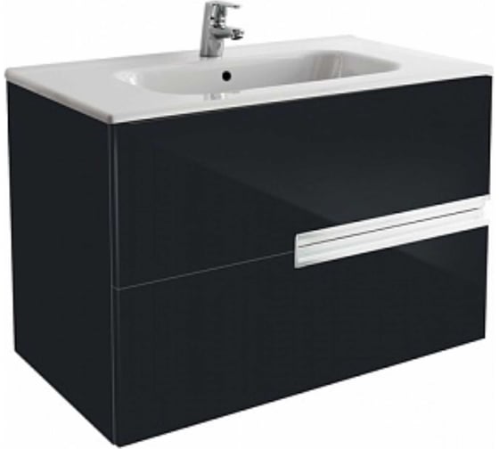 Тумба под раковину ROCA VICTORIA NORD Black Edition 80, черный глянец ZRU9000097
