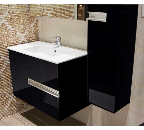 Тумба под раковину ROCA VICTORIA NORD Black Edition 80, черный глянец ZRU9000097