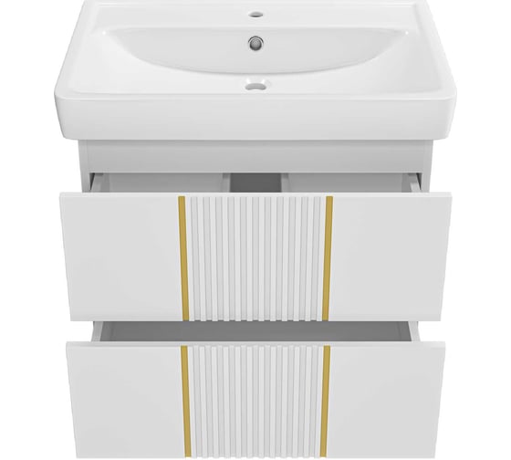 Тумба Brevita Vega 70 2 ящика, подвесная, белая VEG-09070-0102Я