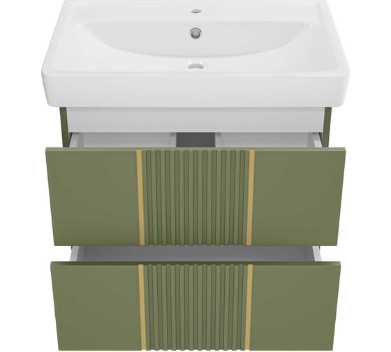 Тумба Brevita Vega 70 2 ящика, подвесная, олива VEG-09070-0802Я