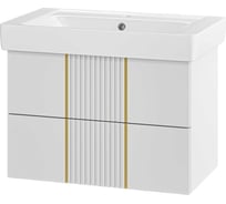 Тумба Brevita Vega 80 2 ящика, подвесная, белая VEG-09080-0102Я