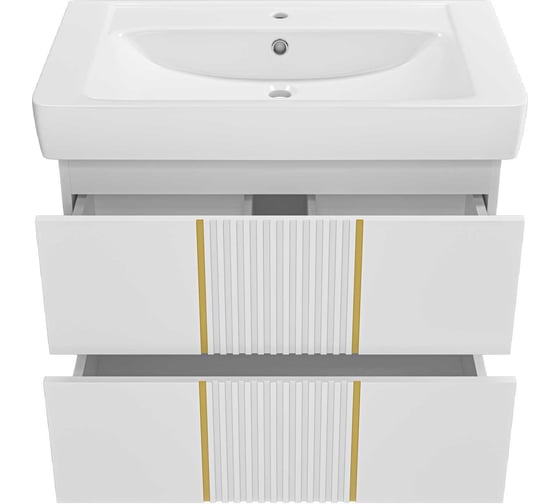 Тумба Brevita Vega 80 2 ящика, подвесная, белая VEG-09080-0102Я