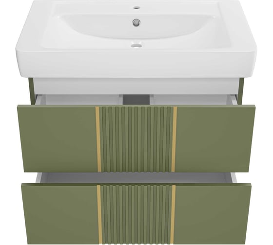 Тумба Brevita Vega 80 2 ящика, подвесная, олива VEG-09080-0802Я