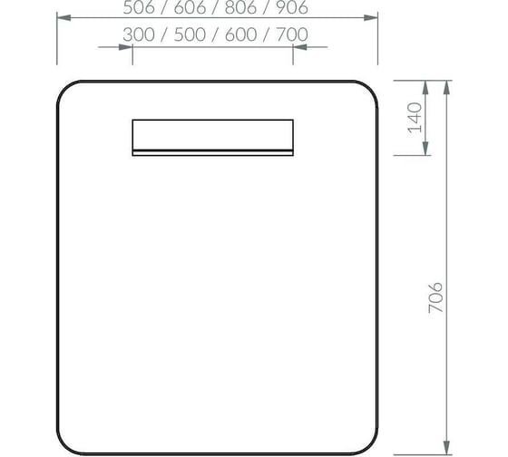 Зеркало RAVAK STRIP I 500x700 черное, с подсветкой X000001569