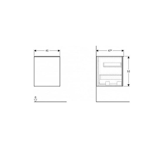 Боковой шкафчик GEBERIT 500.618.01.2 Acanto 450x520x476 мм 00000058428