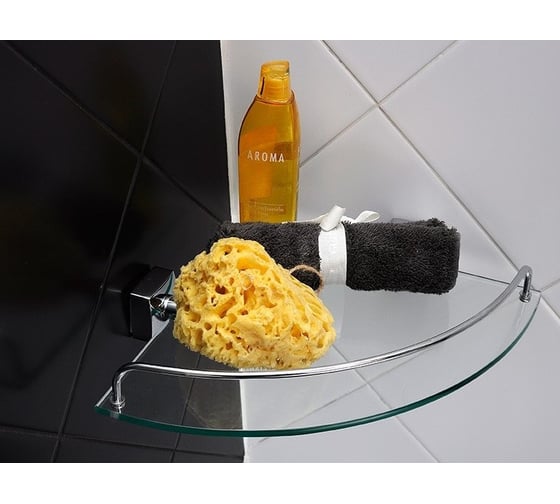 Полка Fixsen FX-61303A Kvadro стеклянная, угловая 00038272