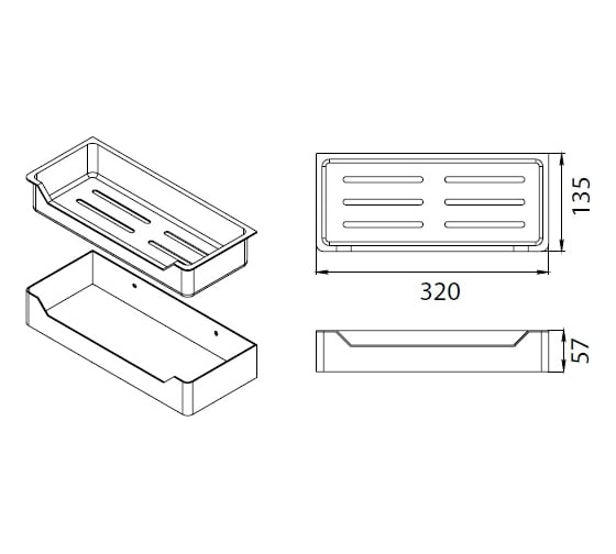 Полка Fixsen FX-31003C Hotel прямоугольная, одноэтажная 00040914
