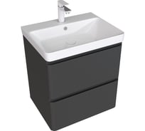 Тумба Aquanet Эмбер 60 2 ящ. цв.черный матовый (330466) 00330466