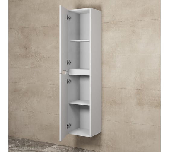 Шкаф-пенал для ванной Uperwood Modul_33х36х150 см, подвесной, с дверцами, матовый белый 2930205201