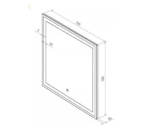 Зеркало Misty СИРИУС - 700x700 Led.сенсорная холодная подсветка СИР-02-70_70-14