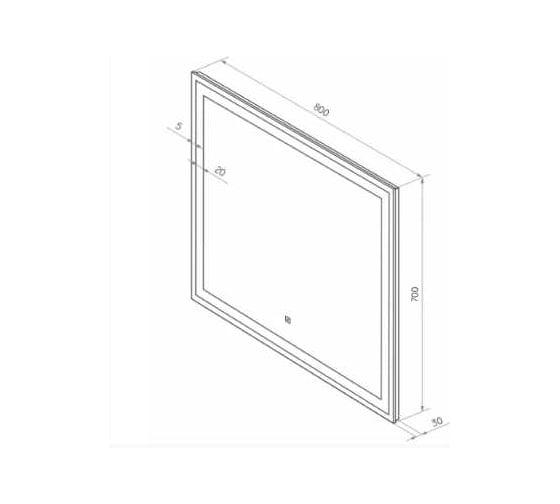 Зеркало Misty СИРИУС - 800x700 Led.сенсорная холодная подсветка СИР-02-80_70-14