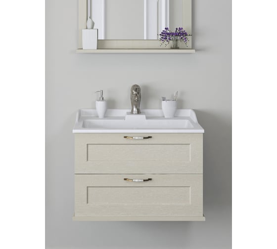 Тумба AQUATON Леон 65 Дуб бежевый Раковина Фабиа 650 00031450 1A187001LBPR0 1