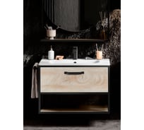 Тумба-умывальник Лофт 80 AQUATON Фабрик Дуб Эндгрейн 00061043 1A242401LTDU0