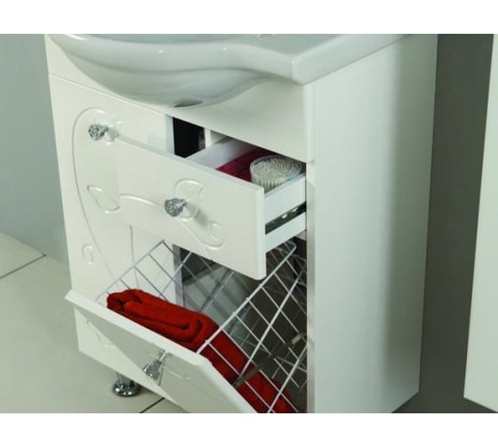 Тумба AQUATON ЛИАНА 65М с бельевой корзиной 00016470