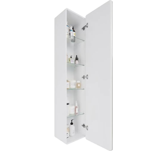 Пенал зеркальный Lemark ELEMENT 40x160 см, 1 дверный, правый, с подсветкой, белый LM40PZE