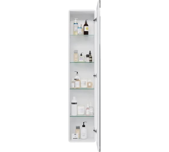 Пенал зеркальный Lemark ELEMENT 40x160 см, 1 дверный, правый, с подсветкой, белый LM40PZE