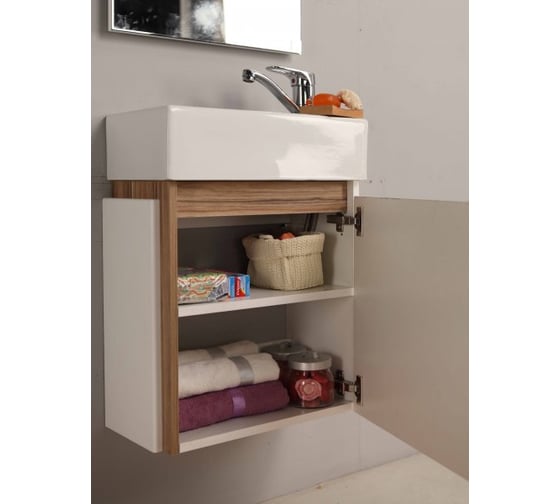 Тумба AQUATON Эклипс М46 эбони светый, левая, раквина Эрис 46 00019988