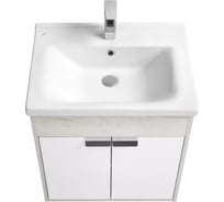 Тумба AQUATON Флай 60 белый, дуб крафт, Умывальник Миранда-60 00056766