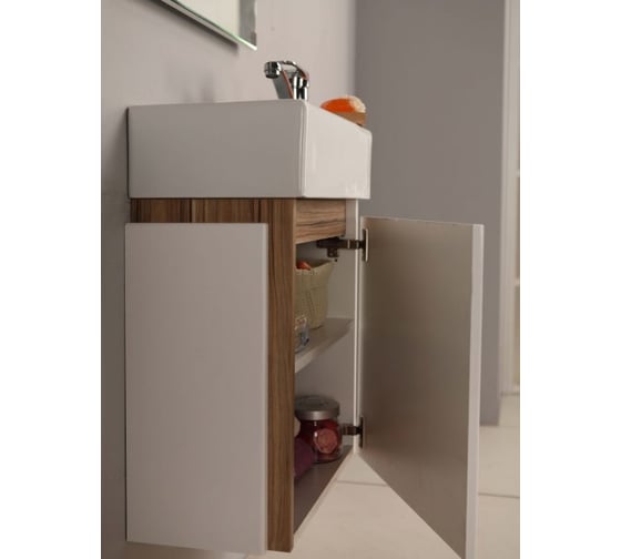 Тумба AQUATON Эклипс М46 эбони светлый, правый, раковина Эрис 46 00019506