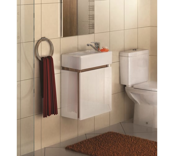Тумба AQUATON Эклипс М46 эбони светлый, правый, раковина Эрис 46 00019506