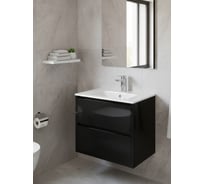 Тумба AQUATON РИМИНИ 60 ЧЕРН.ГЛЯНЕЦ VICTORIA-N РАКОВИНА СТОЛЕШНИЦА 600Х460 NEW 00060593 1A226601RN950