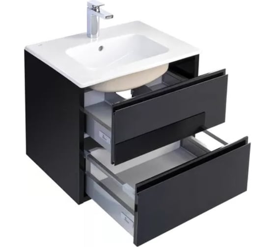 Тумба AQUATON РИМИНИ 60 черный глянец, VICTORIA-N 600х460 NEW 00060593