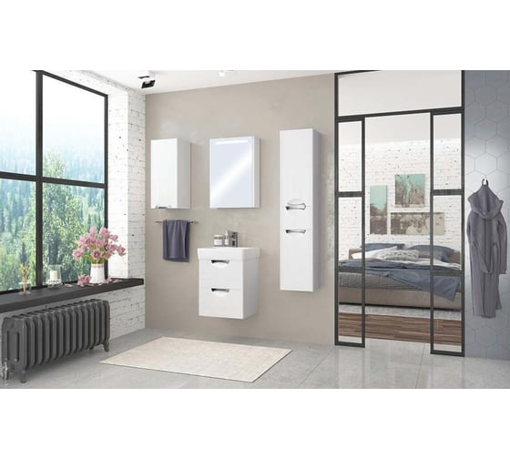 Тумба-умывальник AQUATON СИЛЬВА 50 Дуб полярный, раковина Нео 50 ...