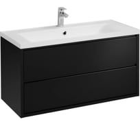 Тумба AQUATON РИМИНИ 100 черный глянец, раковина Премьер М 1000 NEW 00062074