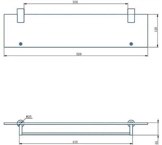 Полка стеклянная HAIBA черный HB8407-7