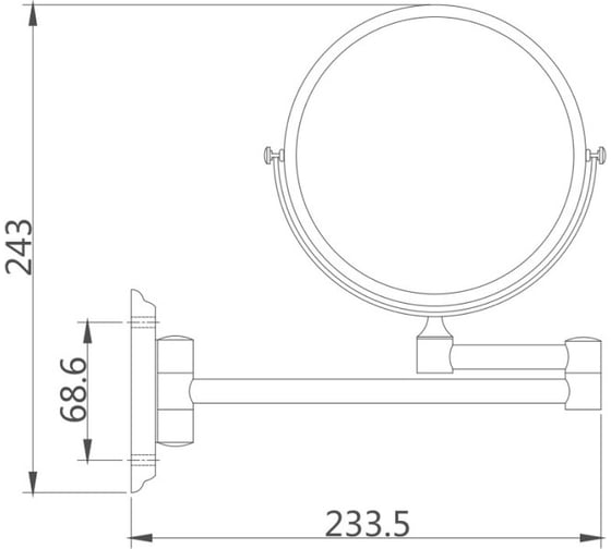 Зеркало косметическое увеличительное HAIBA HB6108