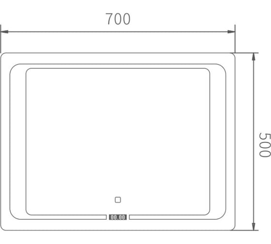 Зеркало с LED подсветкой HAIBA 70x50 HB664