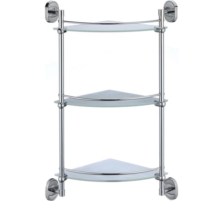 Полка Savol угловая, тройная, стеклянная, хром S-007073-3 23346