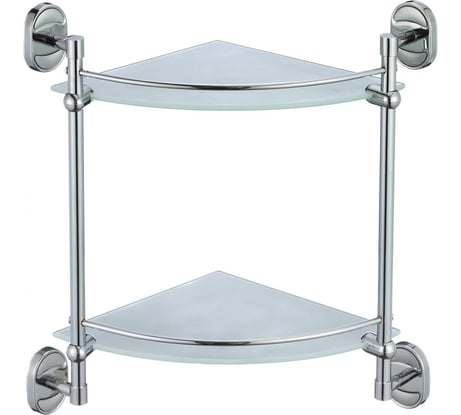 Полка Savol угловая, двойная, стеклянная, хром S-007073-2 23345