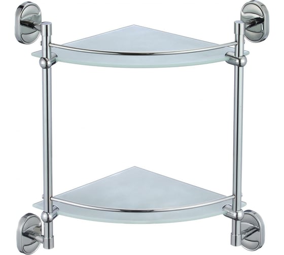 Полка Savol угловая, двойная, стеклянная, хром S-007073-2 23345