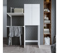 Шкаф над стиральной машинкой Бриклаер ХЕЛЕНА высокий, белый глянец 4627125416385